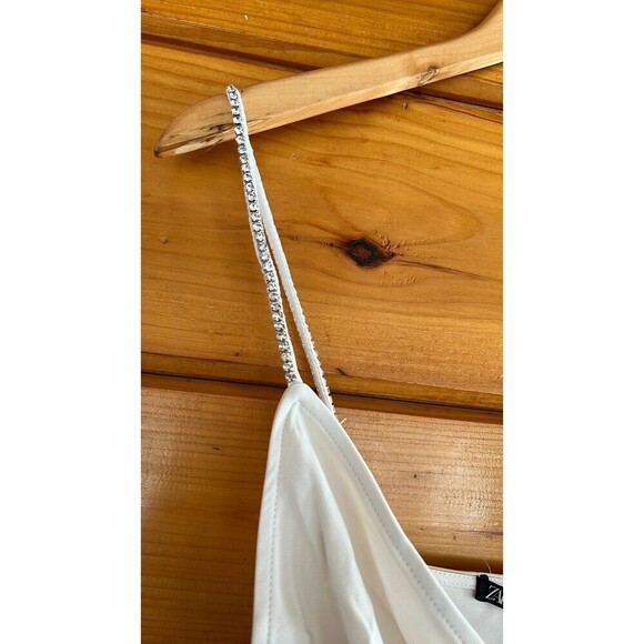 NWT Zara Sparkly Rhinestone Strap Slip Dress M - Picture 9 of 11